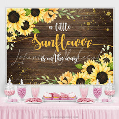 Lofaris Wooden Sunflower Is On The Way Baby Shower Backdrop