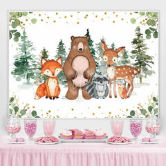 Lofaris Woodland Animals Jungle Theme Baby Shower Backdrop