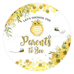 Lofaris Yellow Floral Little Glitter Bee Baby Shower Backdrop