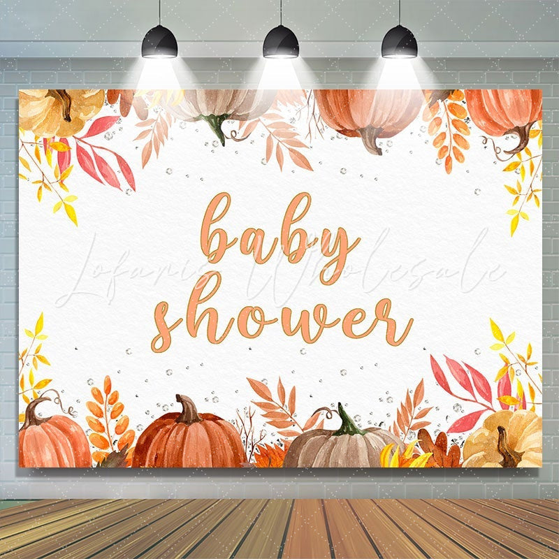 Lofaris Yellow Pumpkin Baby Shower Backdrop for Photoshoot