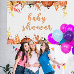 Lofaris Yellow Pumpkin Baby Shower Backdrop for Photoshoot